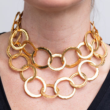Gold Circle Link Necklace