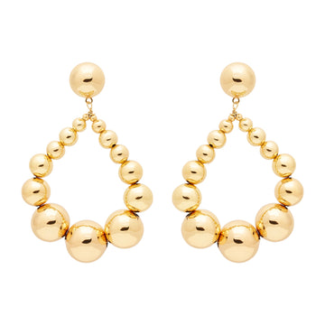 Gold Bead Drop Pierced Earrings