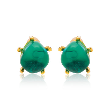 Aqua Nugget Clip Earrings