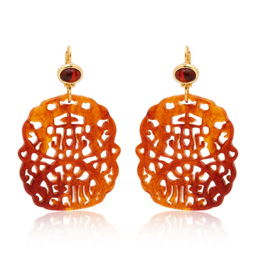 Carved Tortoise Wire Earrings