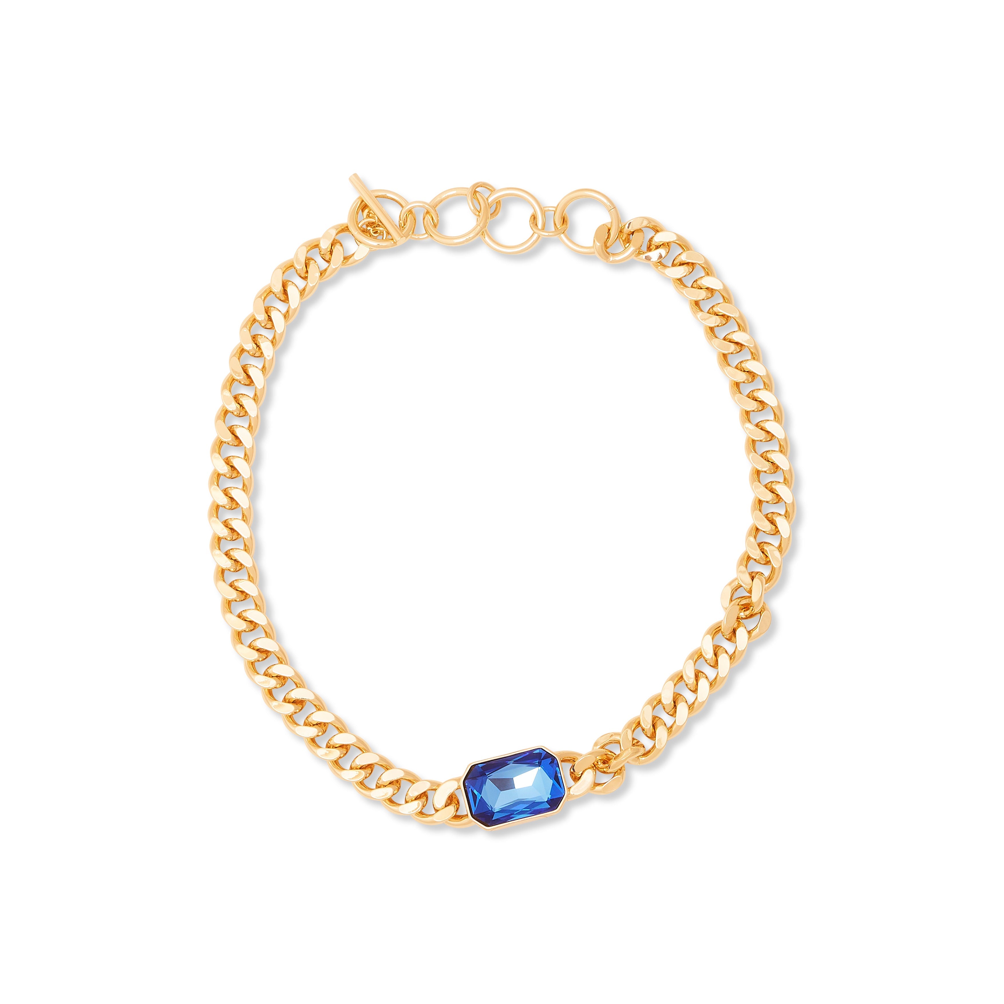 Sapphire Octagon Chain Necklace