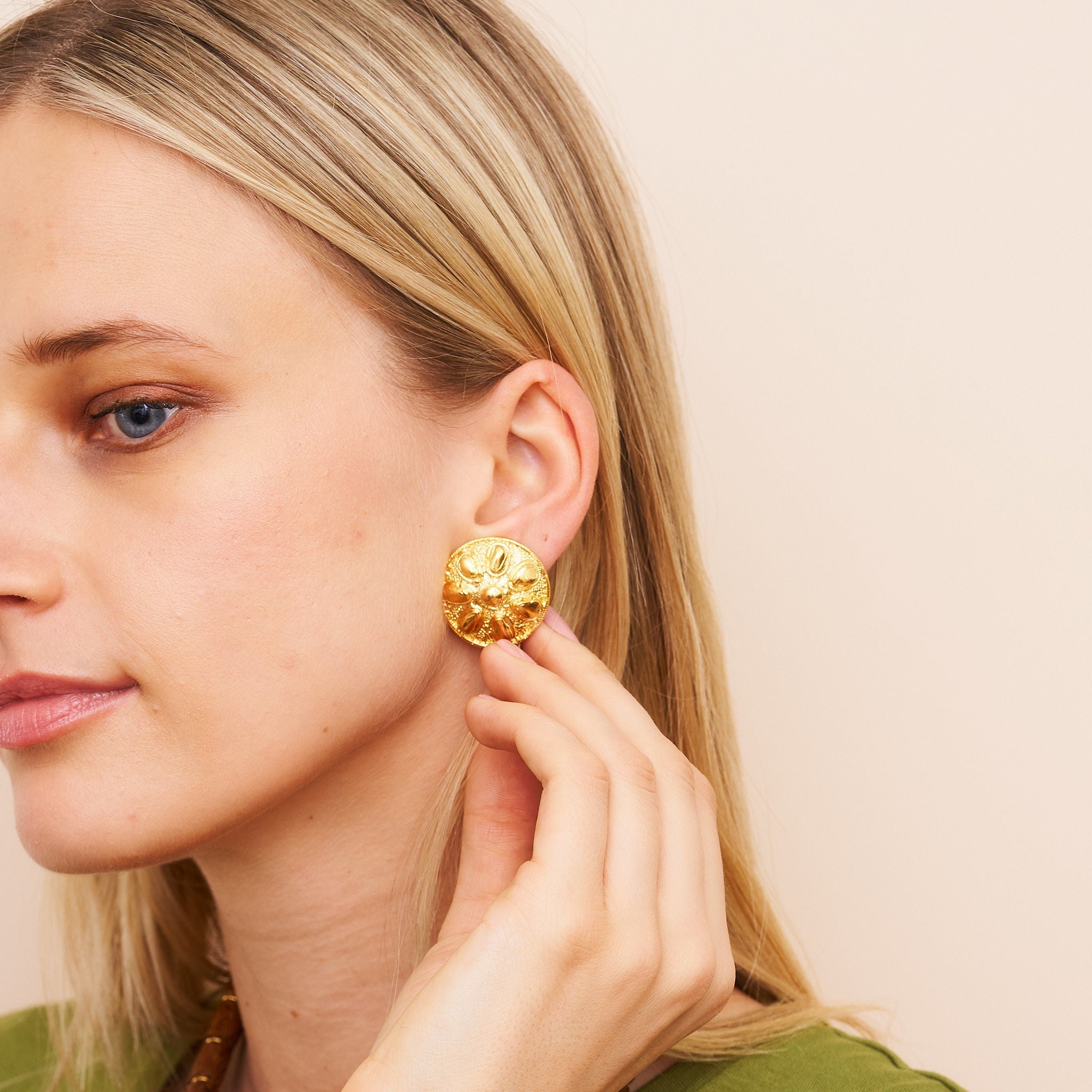 Sand Dollar Clip Earrings