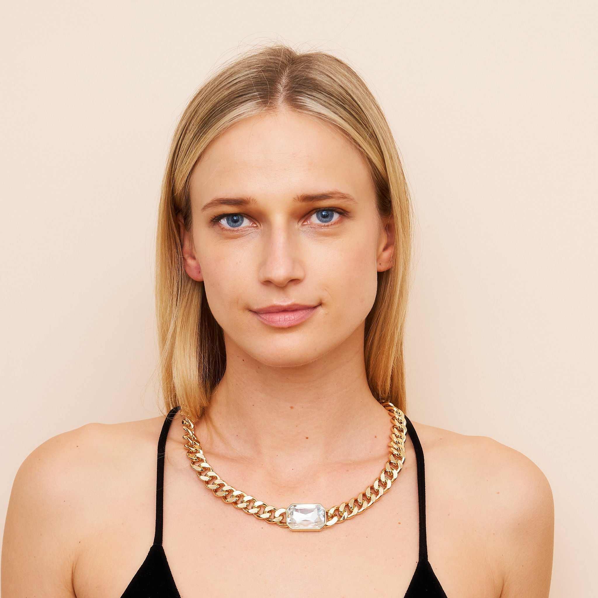 Crystal Octagon Chain Necklace