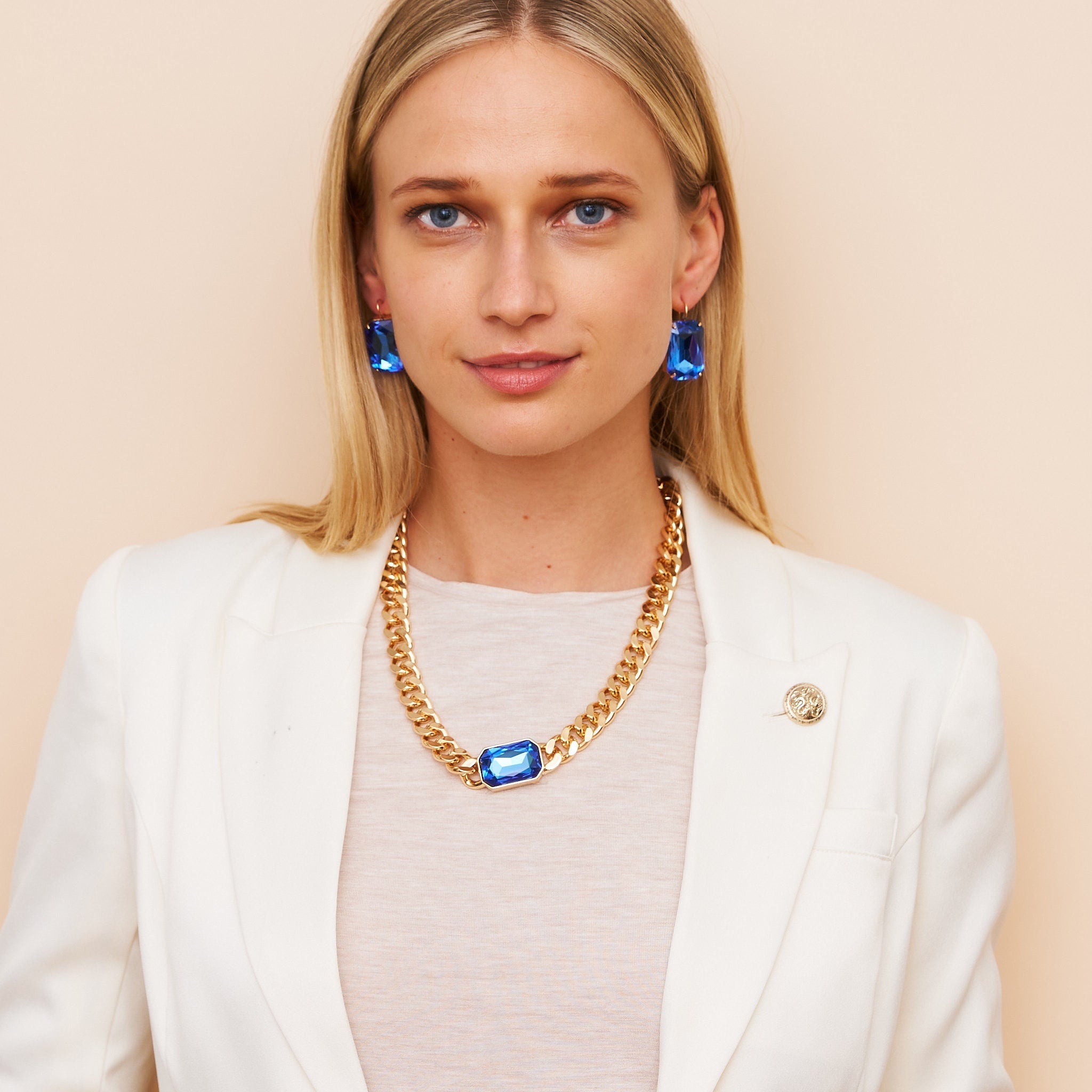 Sapphire Octagon Chain Necklace
