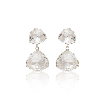 Crystal Drop Clip Earrings