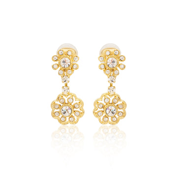 Flower Cluster Clip Earrings