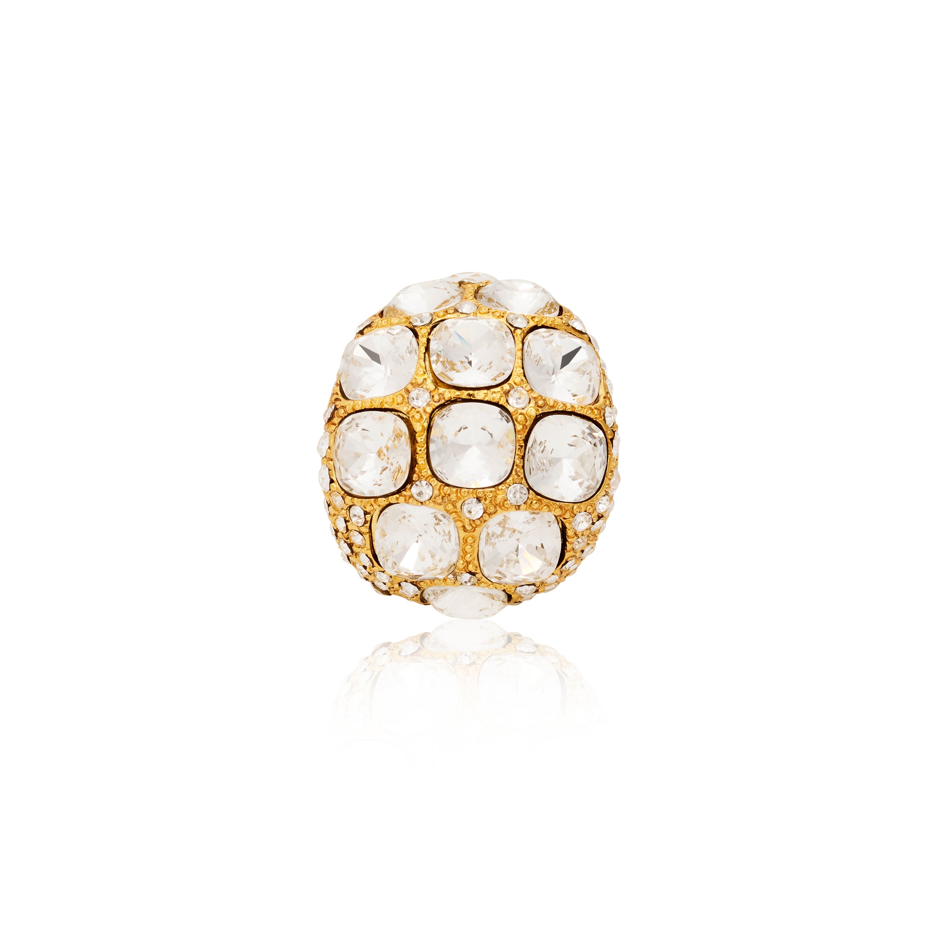 Crystal Square Hoop Clip Earrings