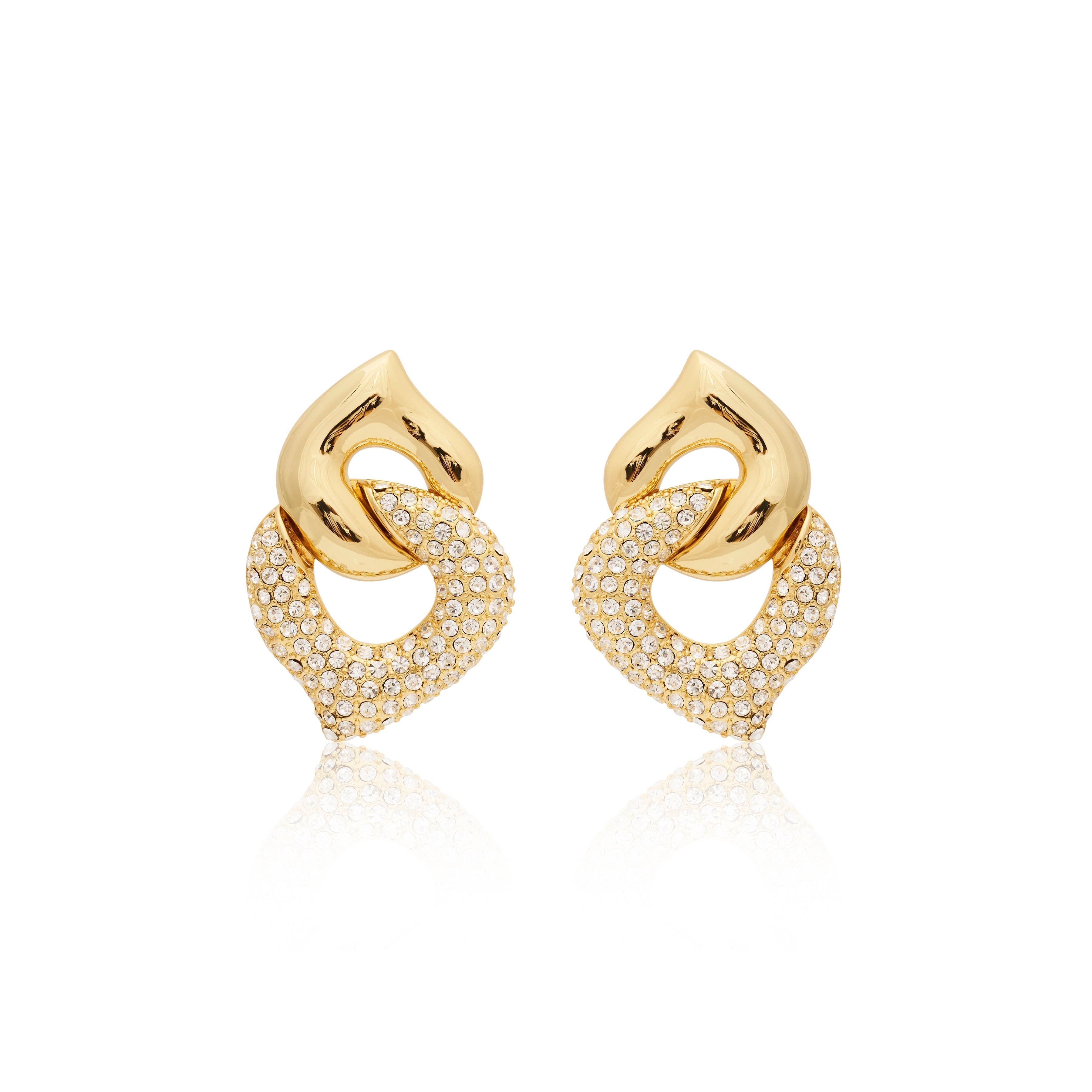 Interlocking Crystal Pierced Earrings