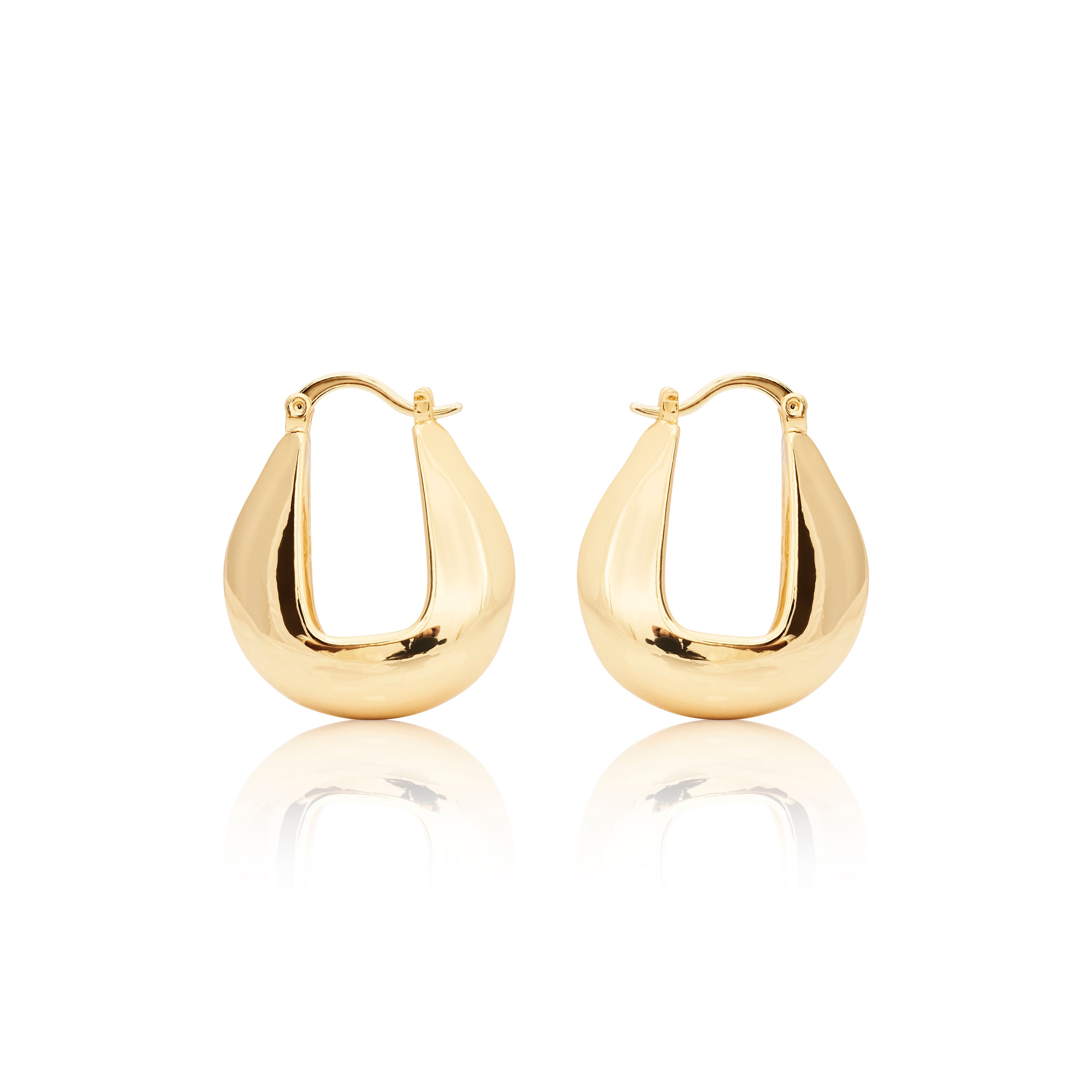 "U" Huggie Pierced Earrings