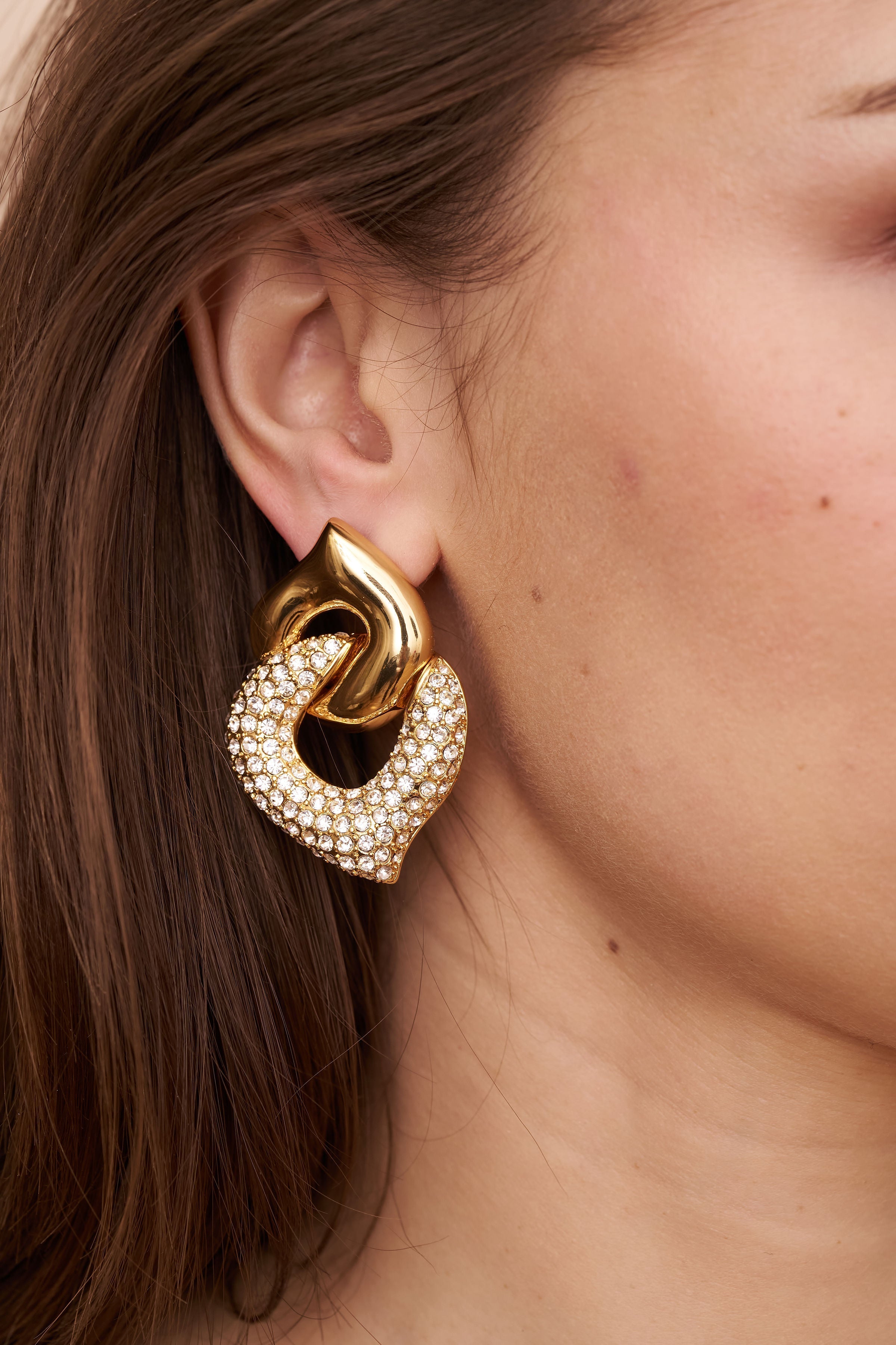 Interlocking Crystal Pierced Earrings