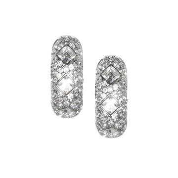 Jackie Kennedy Onassis Crystal Clip-On Earrings