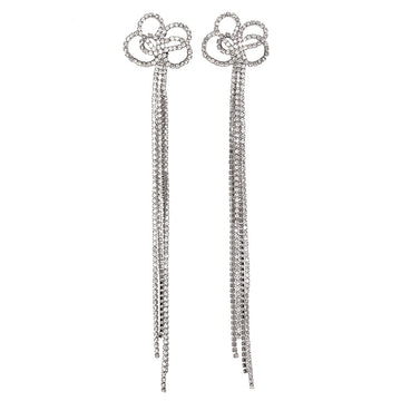 Long Crystal Clip-On Earrings