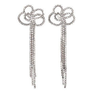 Crystal Bow Drop Earrings