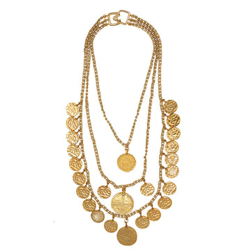 Three Row Coin Necklace