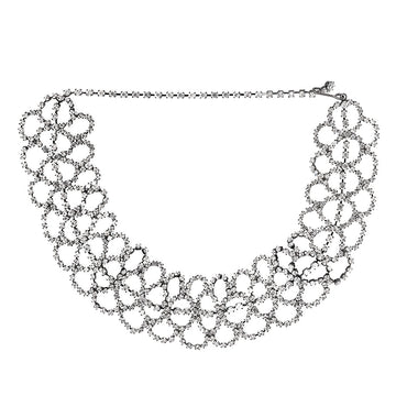 Gunmetal Crystal Lace Choker