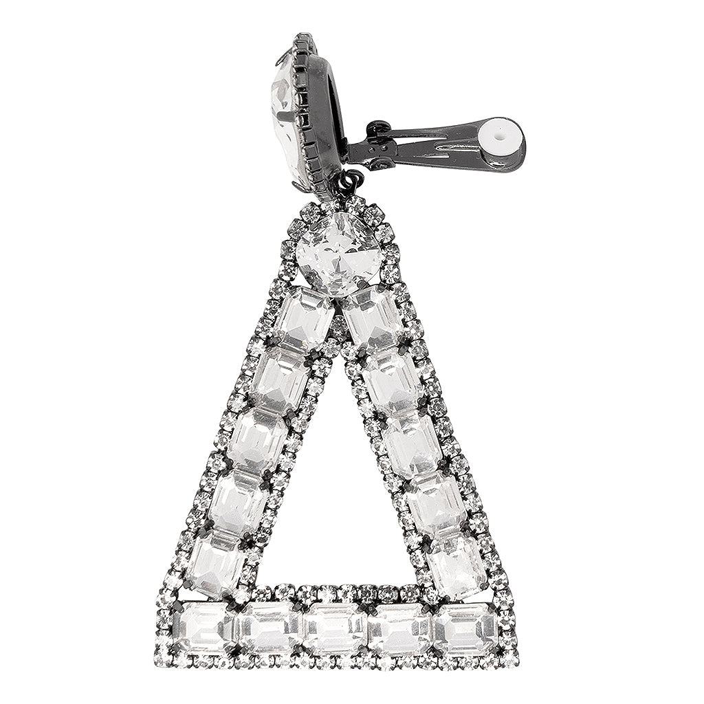 Large Triangle Drop Clip Earrings