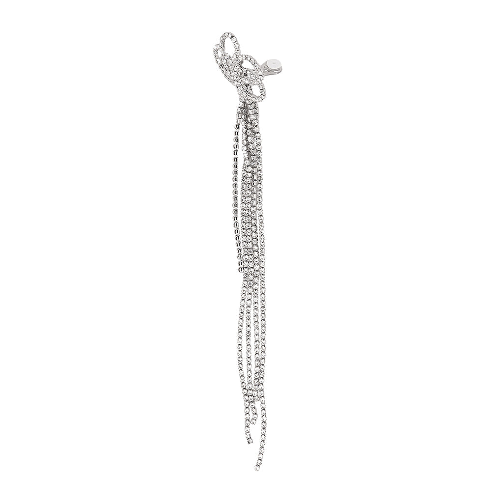 Long Crystal Clip-On Earrings