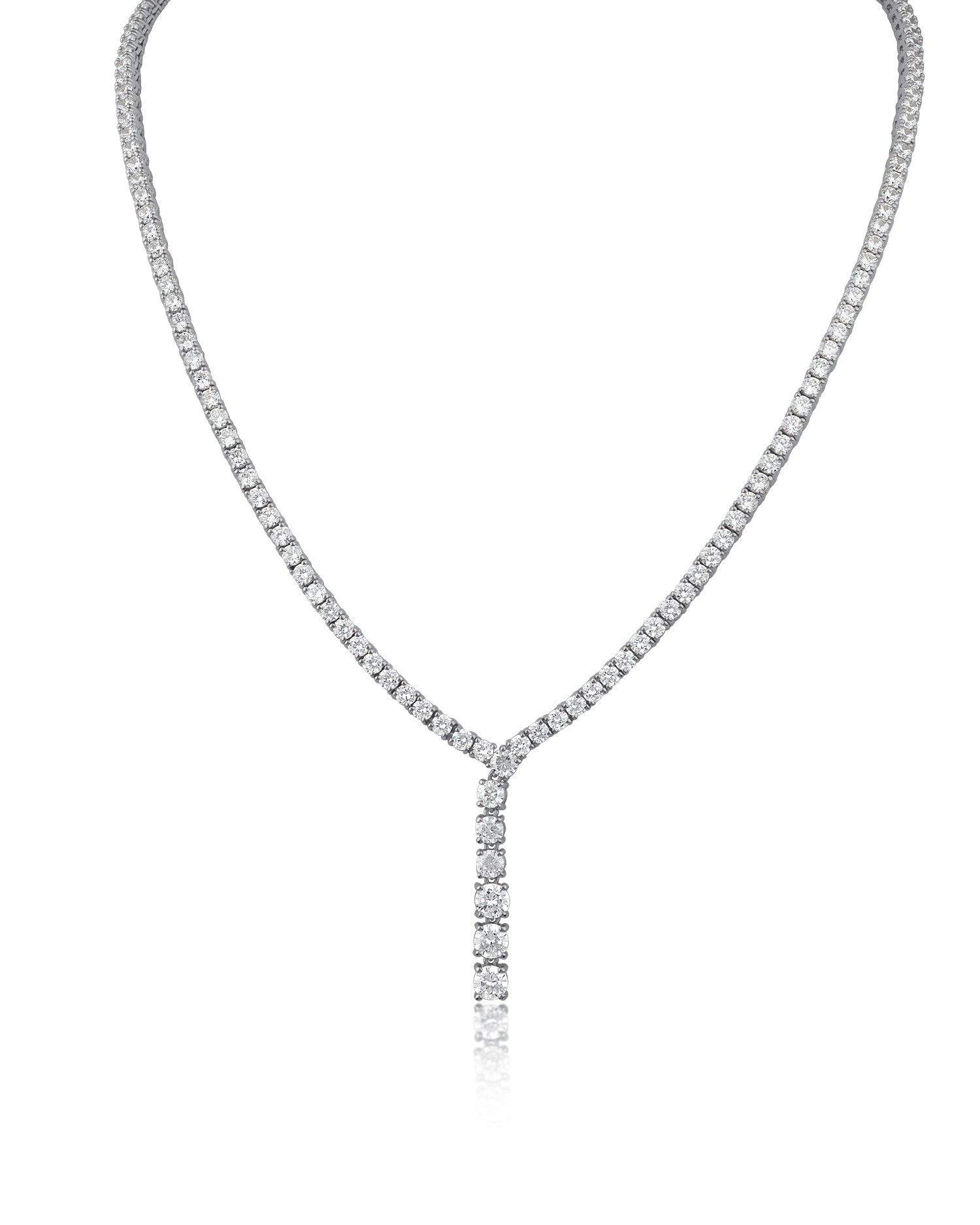Round CZ Drop Necklace