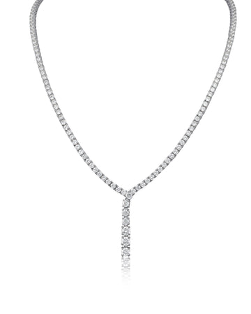 Round CZ Drop Necklace