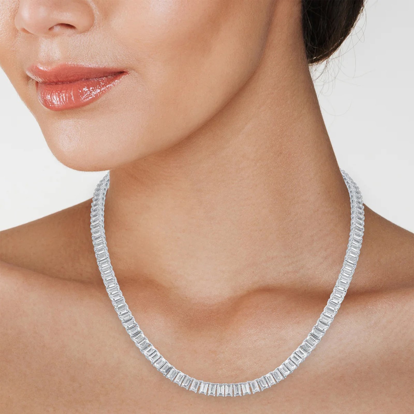 Emerald CZ Tennis Necklace