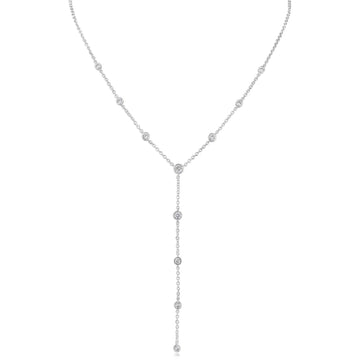 Round CZ Bezel Y-Necklace