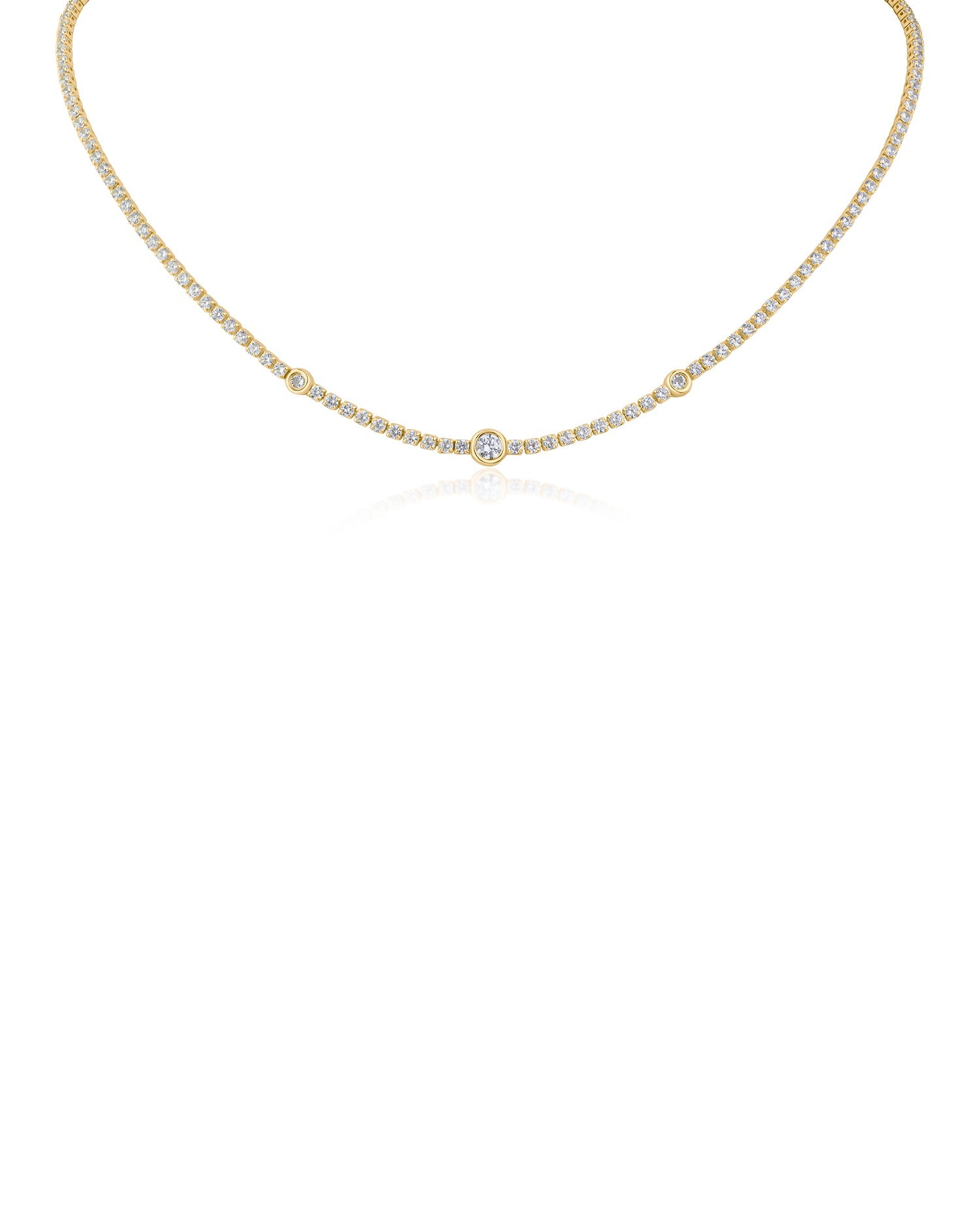 Bezel Station Tennis Necklace
