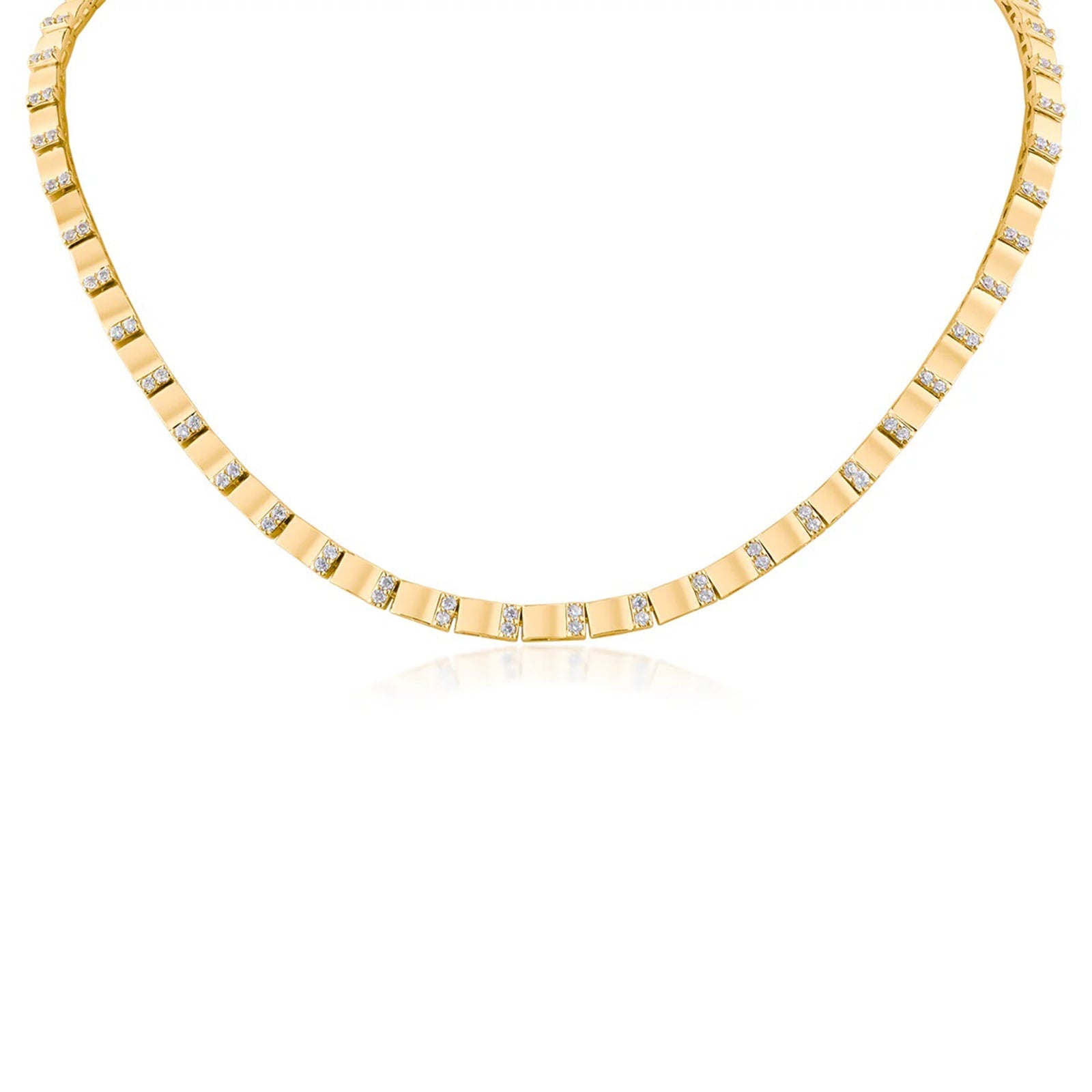 CZ Station Box-Link Necklace
