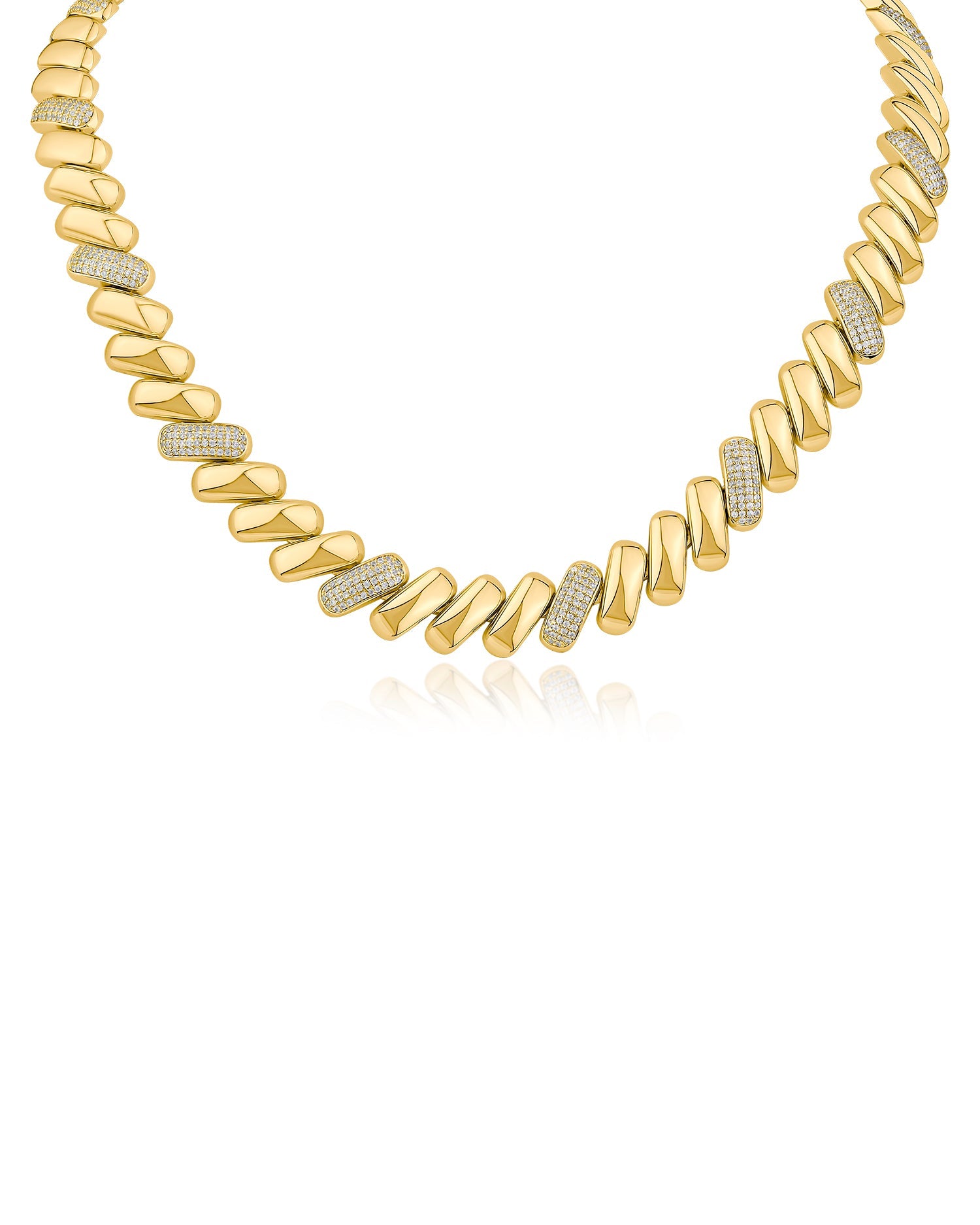 Pave Alternating Chain Link