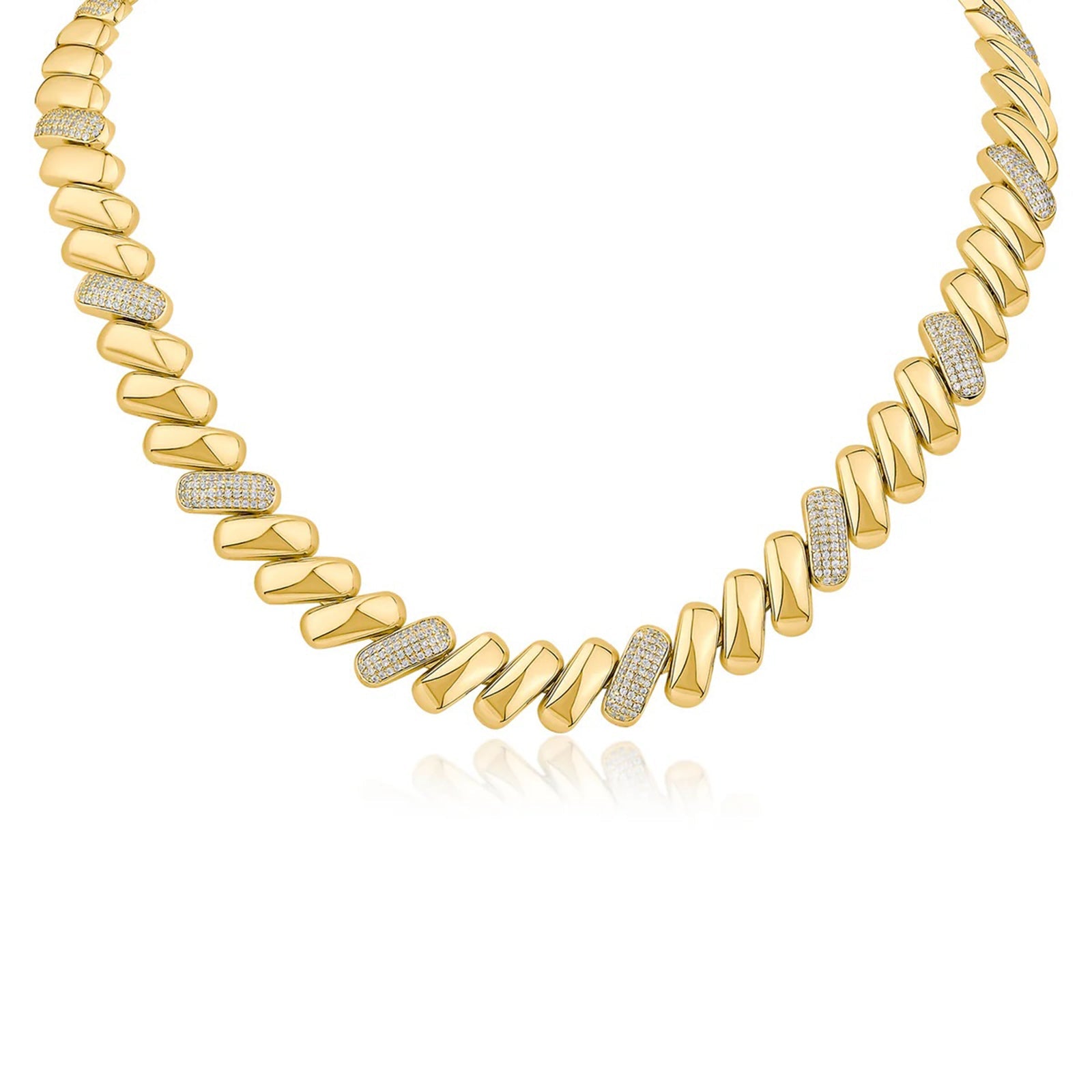 Pave Alternating Chain Link
