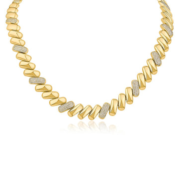 Pave Alternating Chain Link
