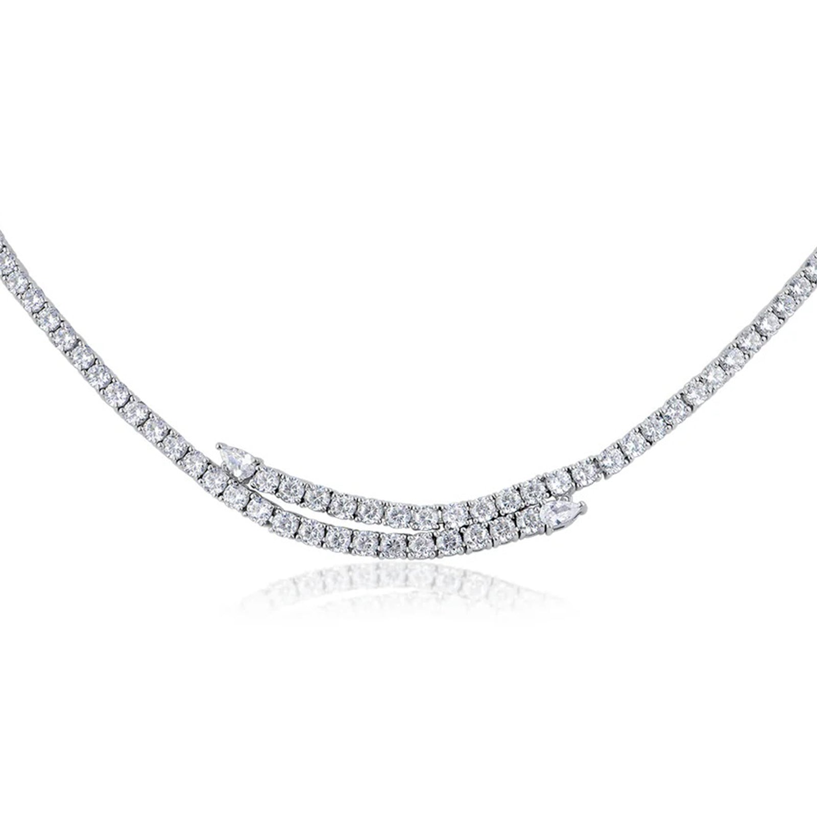 CZ Wrap Tennis Necklace