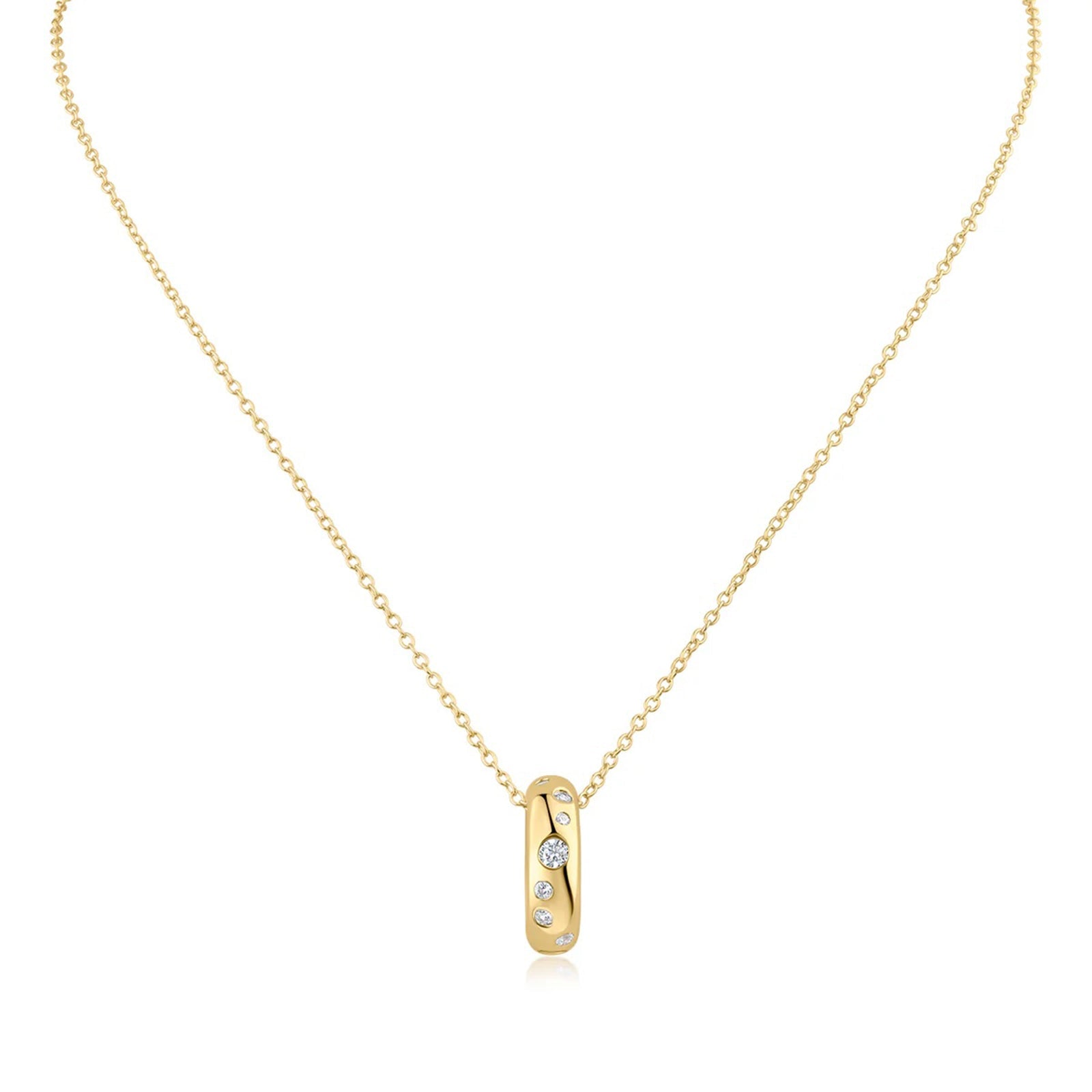 Pavé Ring Pendant Necklace