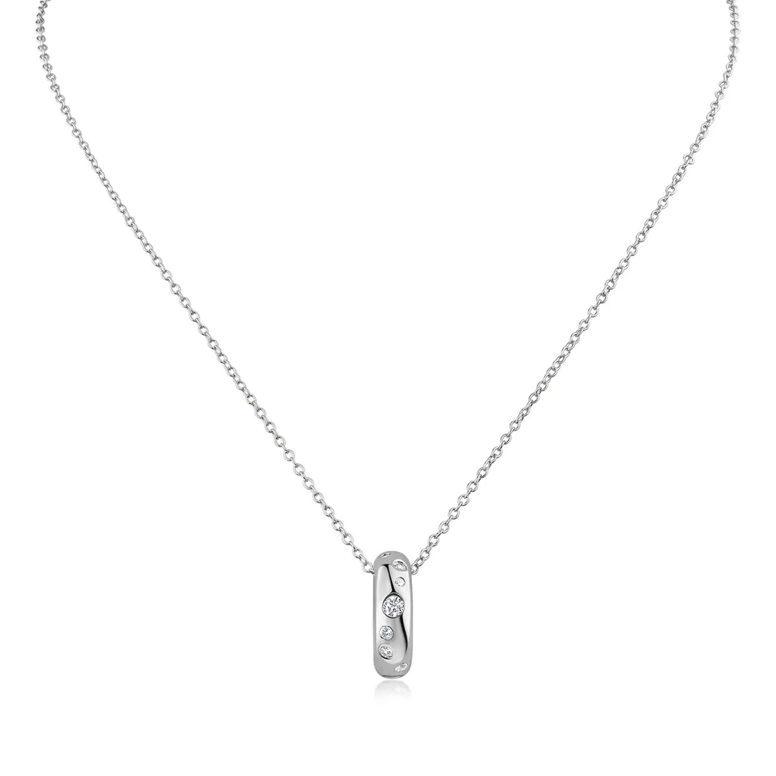 Pavé Ring Pendant Necklace