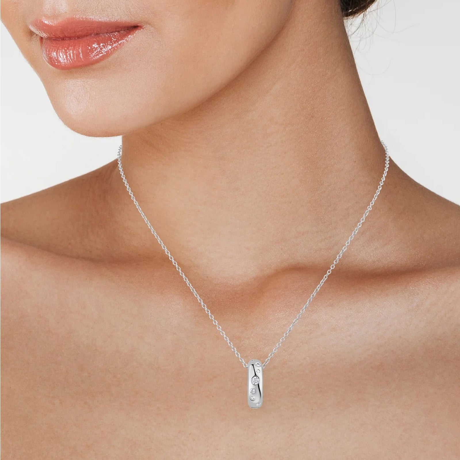 Pavé Ring Pendant Necklace