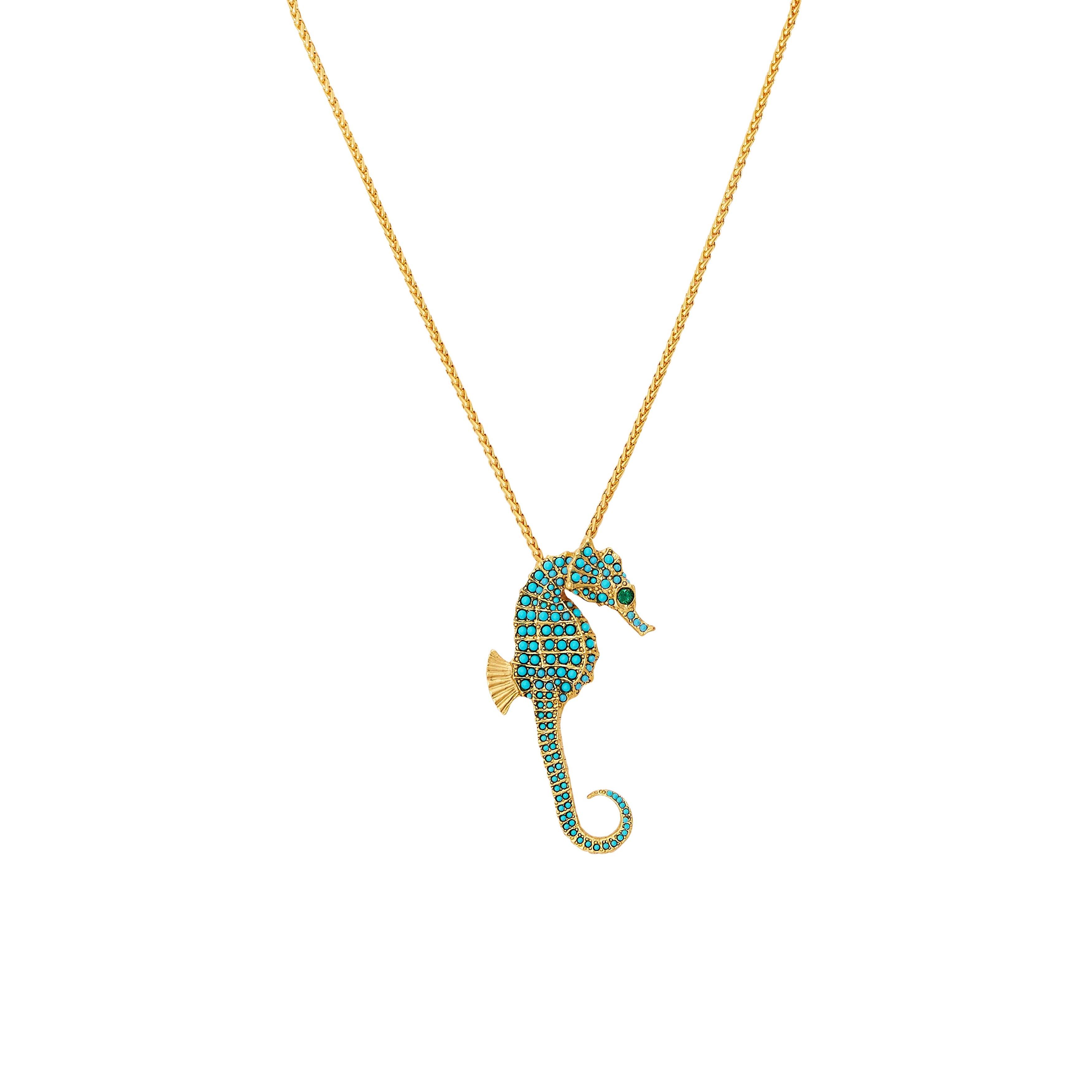 Turquoise Seahorse Pendant Necklace
