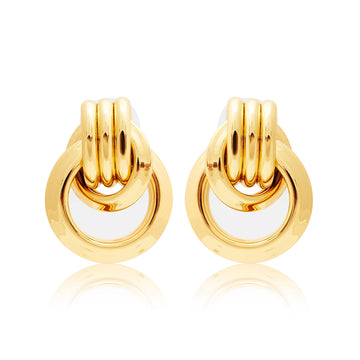Polished Gold Love Knot Pierced Earrings