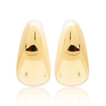 Polished Gold Long Tapered Hoop Earring