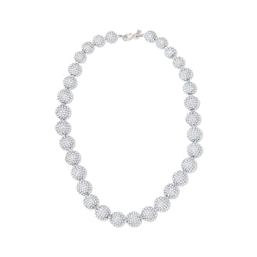 Silver Brilliance Pave Ball Necklace