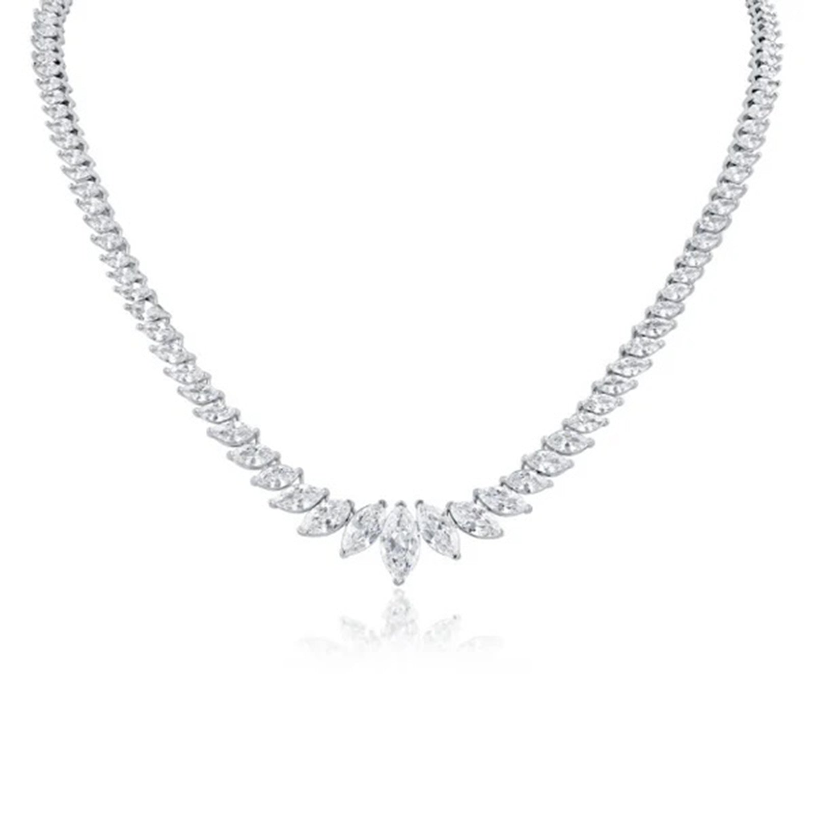 Graduated Marquis CZ Necklace