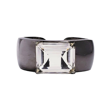 Vintage Crystal Center Stone Open Cuff